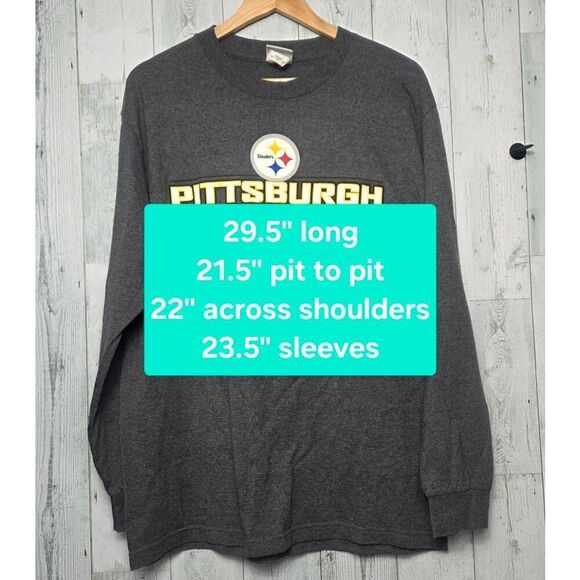 NFL Team Apparel Pittsburgh Steelers PA Spellout Football Long Sleeve Tee Shirt - Picture 2 of 6